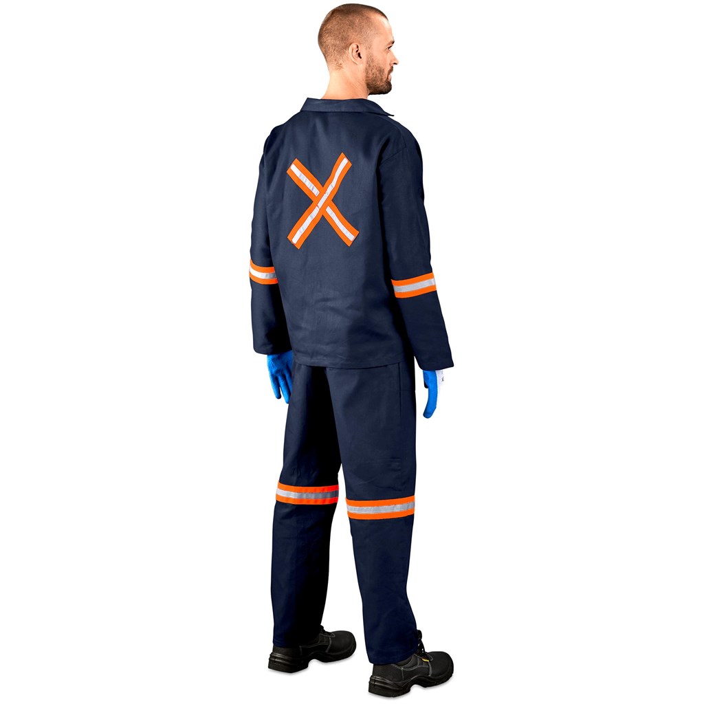 Technician 100% Cotton Conti Suit - Reflective Arms, Legs & Back - Orange Tape - Image 7