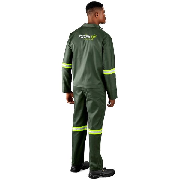 Acid Resistant Polycotton Conti Suit - Reflective Arm & Legs - Yellow Tape - Image 4