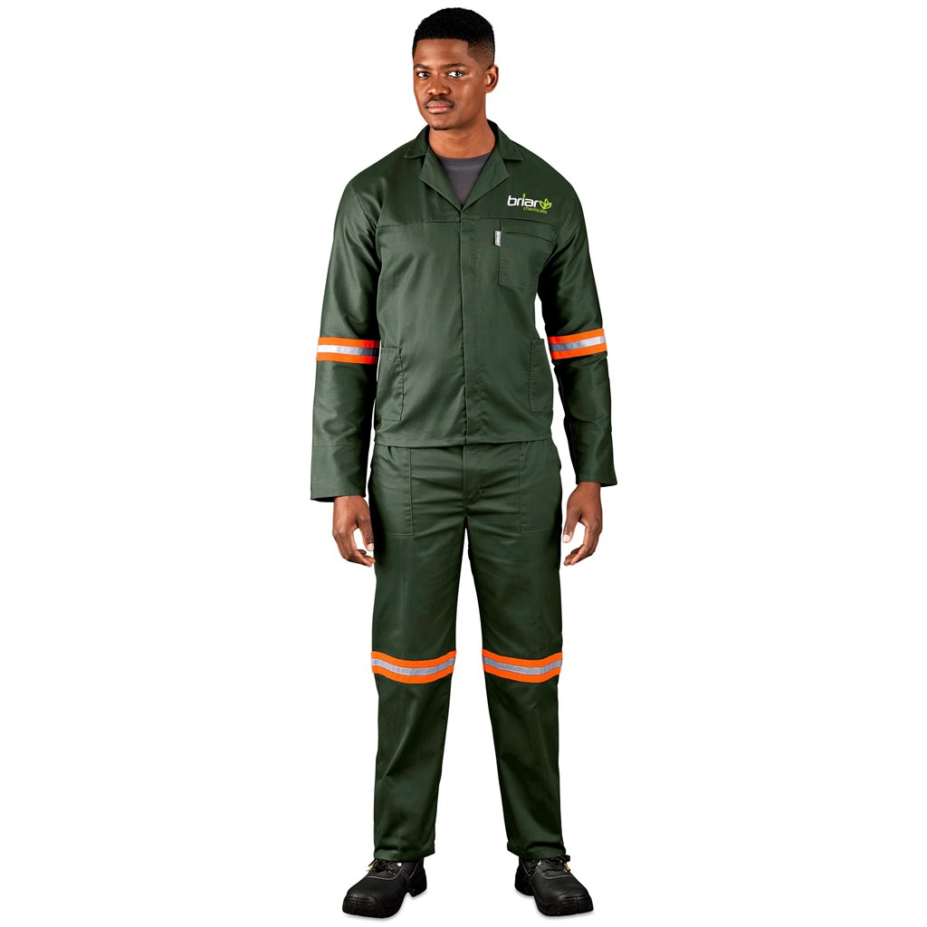 Acid Resistant Polycotton Conti Suit - Reflective Arm, Legs & Back - Orange Tape - Image 2