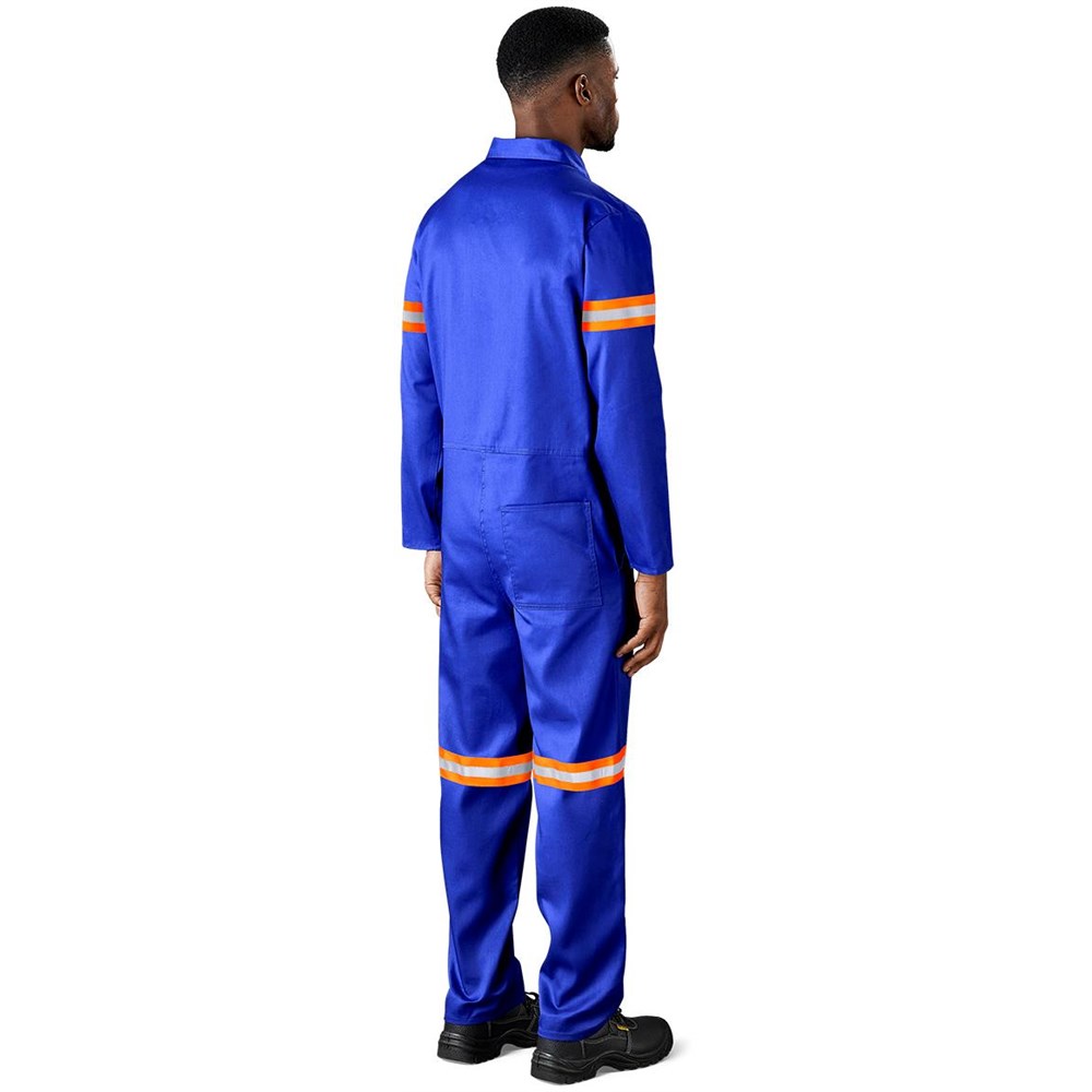 Safety Polycotton Boiler Suit - Reflective Arms & Legs - Orange Tape - Image 3