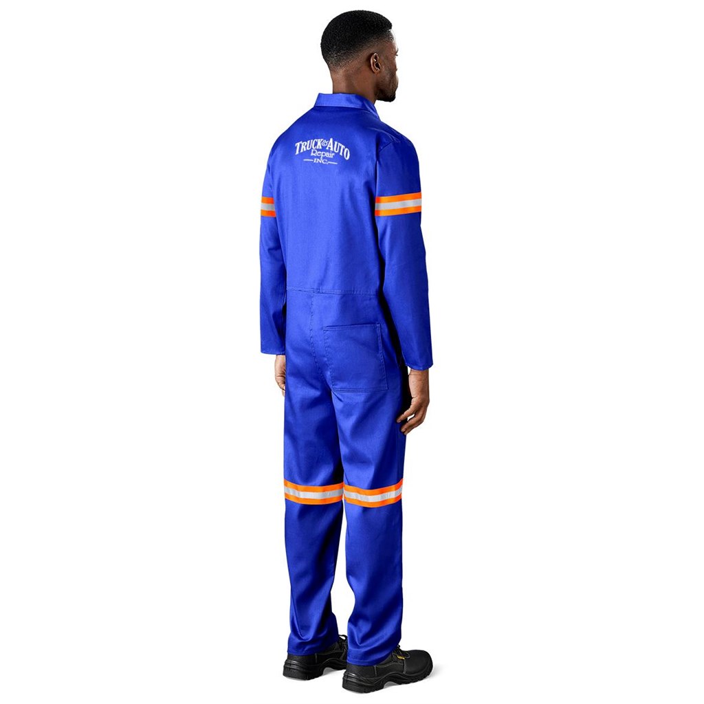Safety Polycotton Boiler Suit - Reflective Arms & Legs - Orange Tape - Image 7