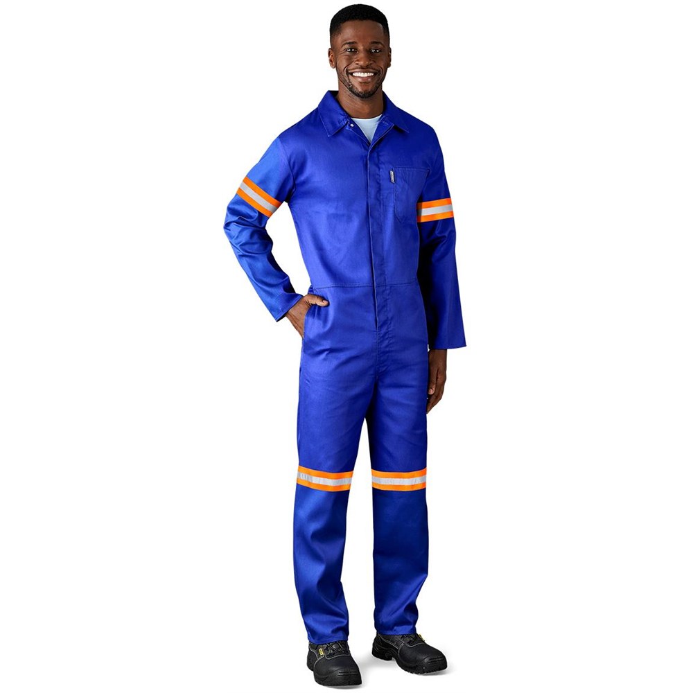 Safety Polycotton Boiler Suit - Reflective Arms & Legs - Orange Tape - Image 8
