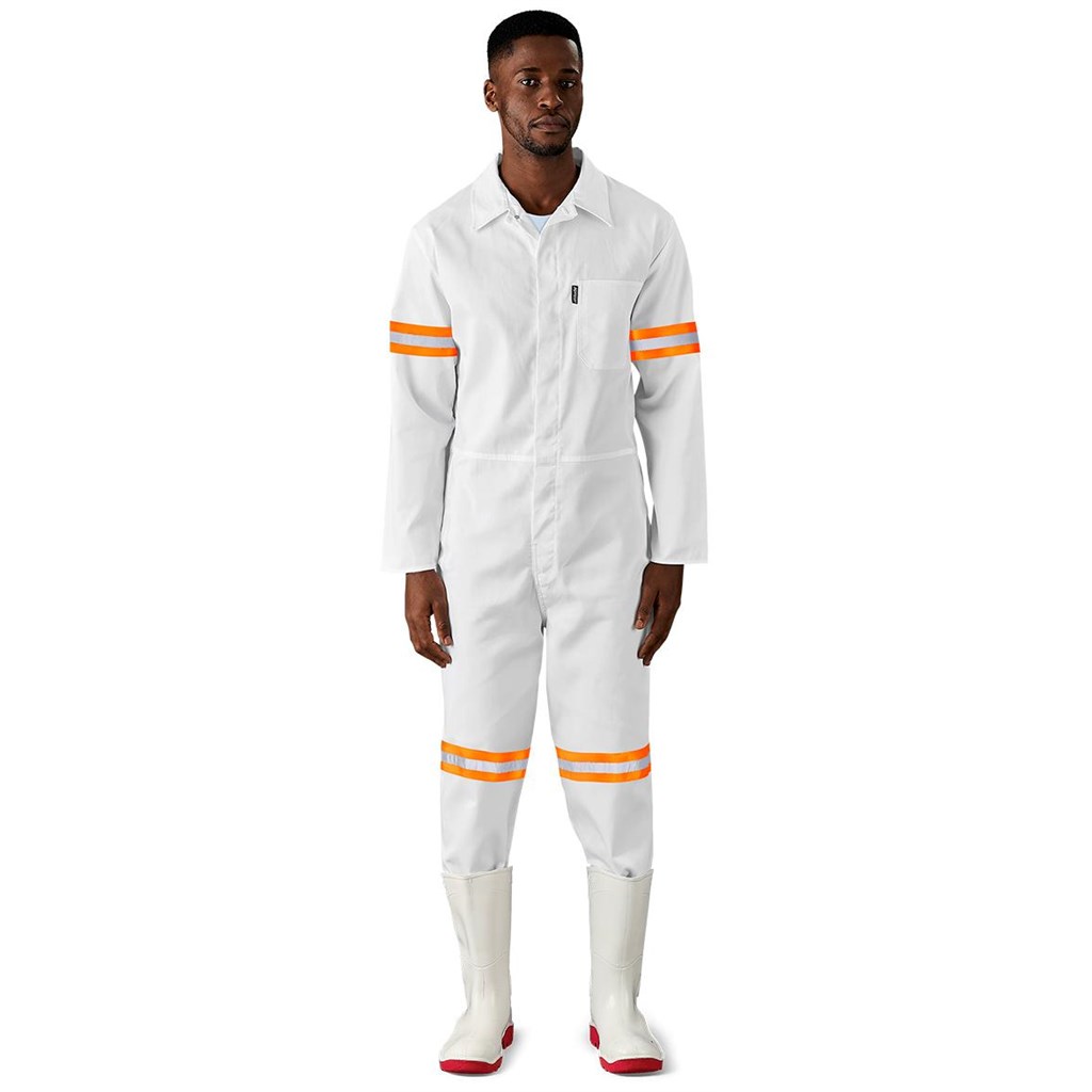 Safety Polycotton Boiler Suit - Reflective Arms & Legs - Orange Tape - Image 5