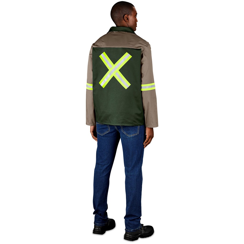 Site Premium Two-Tone Polycotton Jacket - Reflective Arms & Back - Yellow Tape - Image 10