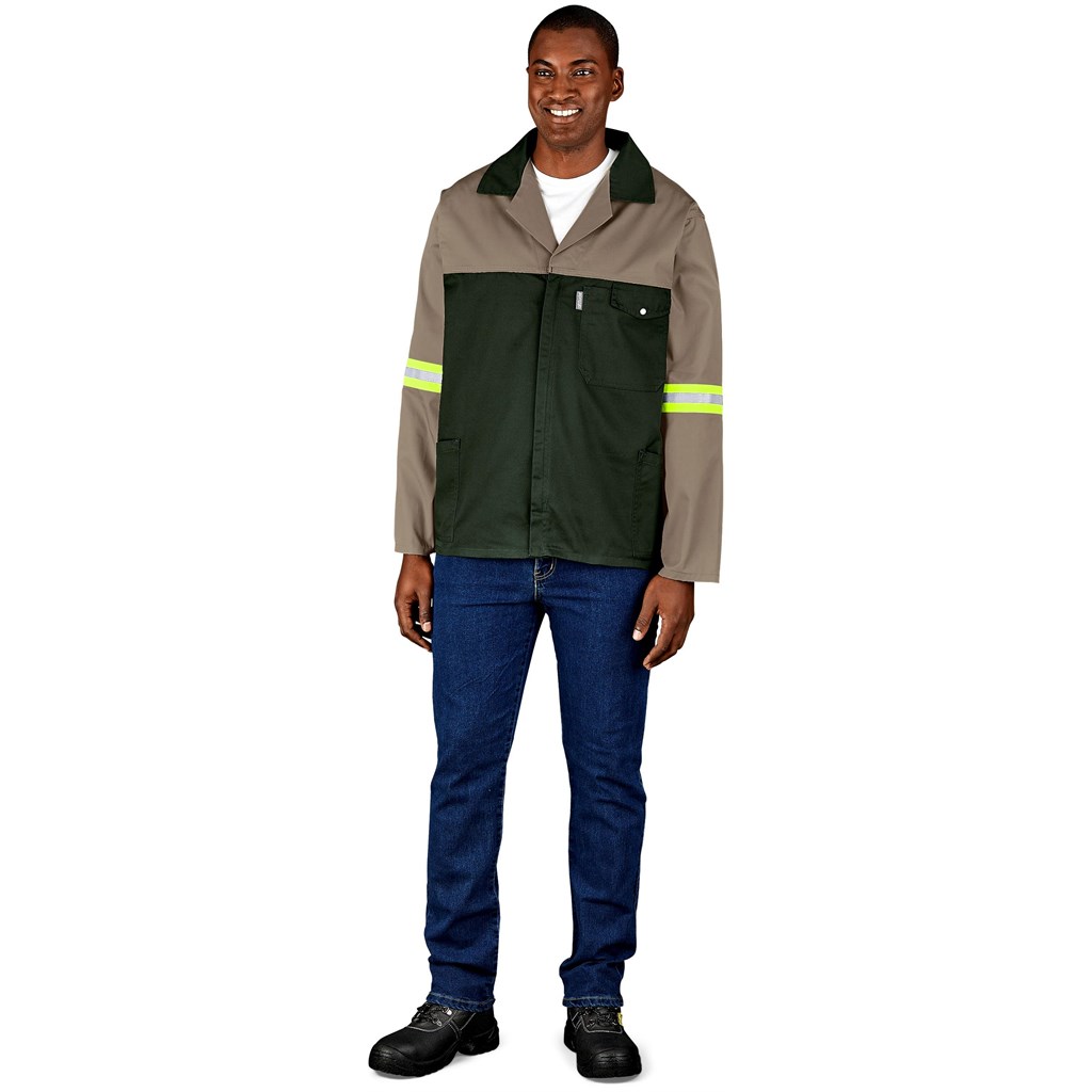 Site Premium Two-Tone Polycotton Jacket - Reflective Arms & Back - Yellow Tape - Image 3