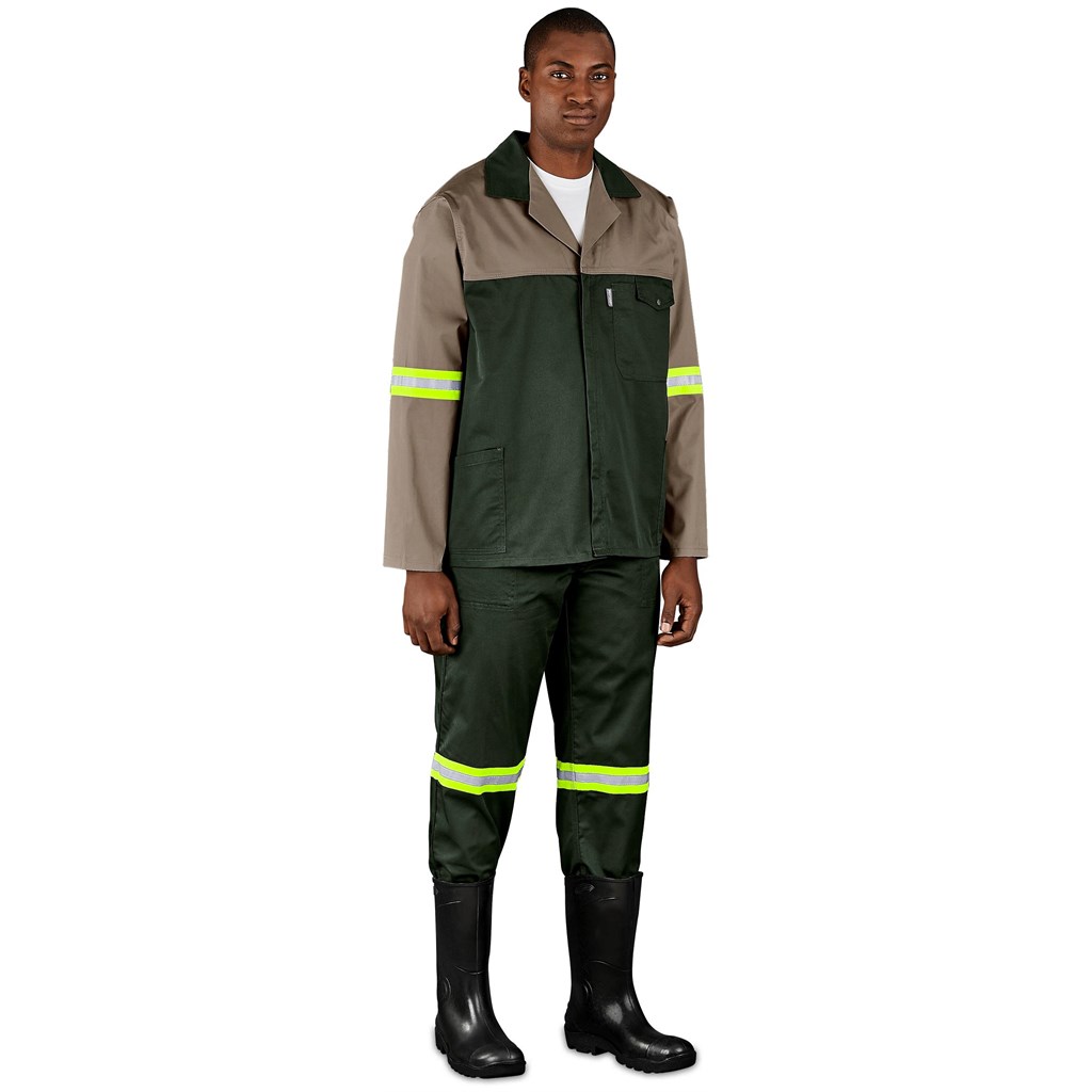 Site Premium Two-Tone Polycotton Jacket - Reflective Arms & Back - Yellow Tape - Image 5