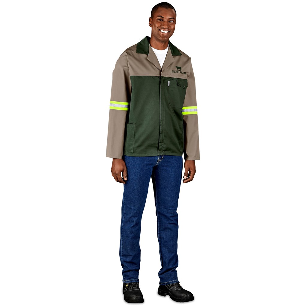 Site Premium Two-Tone Polycotton Jacket - Reflective Arms & Back - Yellow Tape - Image 11