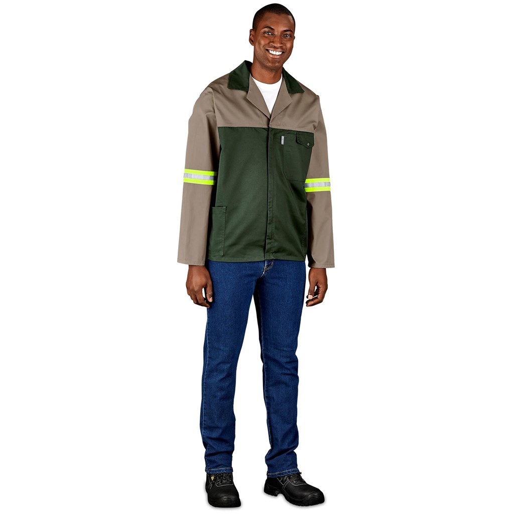 Site Premium Two-Tone Polycotton Jacket - Reflective Arms & Back - Yellow Tape - Image 9