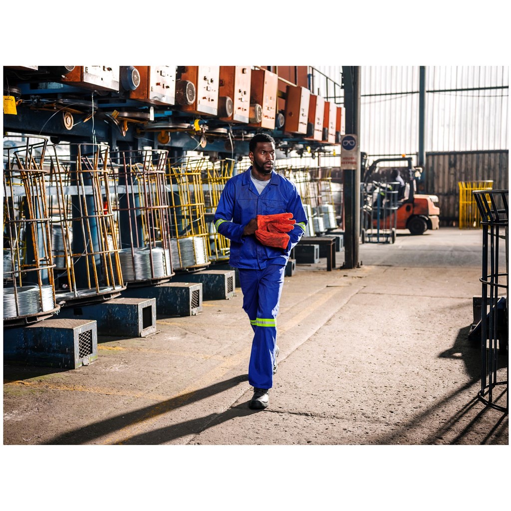 Artisan Premium 100% Cotton Jacket - Reflective Arms - Yellow Tape - Image 3