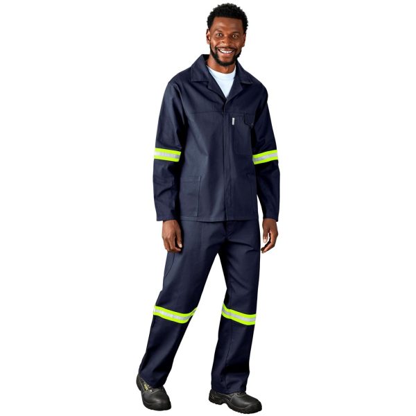 Artisan Premium 100% Cotton Jacket - Reflective Arms & Back - Yellow Tape - Image 2