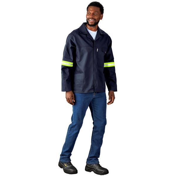 Artisan Premium 100% Cotton Jacket - Reflective Arms & Back - Yellow Tape - Image 19