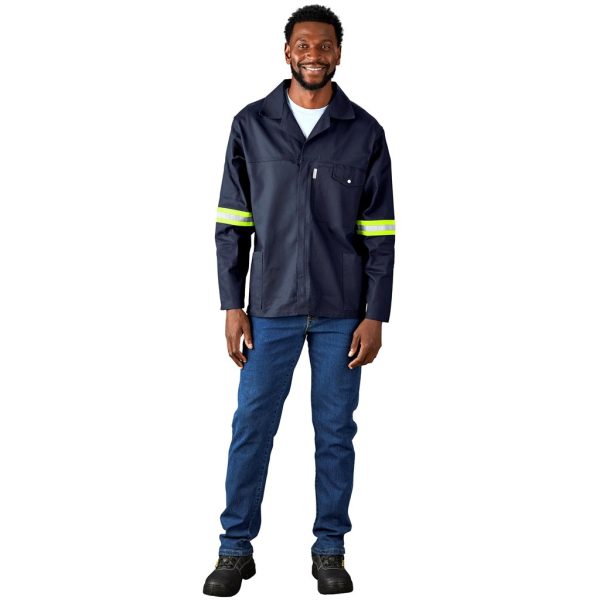 Artisan Premium 100% Cotton Jacket - Reflective Arms & Back - Yellow Tape - Image 20