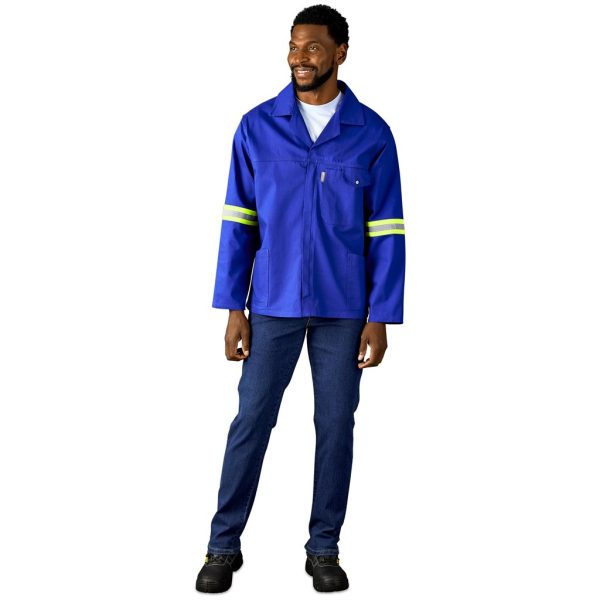 Artisan Premium 100% Cotton Jacket - Reflective Arms & Back - Yellow Tape - Image 6