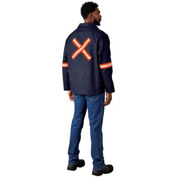 Artisan Premium 100% Cotton Jacket - Reflective Arms & Back - Orange Tape - Image 7