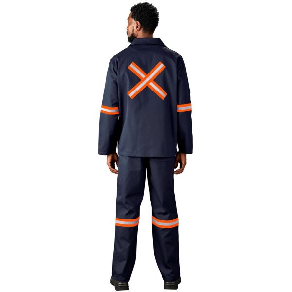 Artisan Premium 100% Cotton Jacket - Reflective Arms & Back - Orange Tape - Image 2