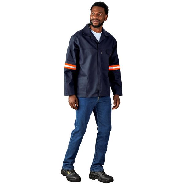 Artisan Premium 100% Cotton Jacket - Reflective Arms & Back - Orange Tape - Image 12