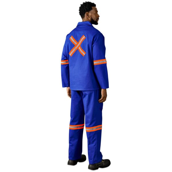 Artisan Premium 100% Cotton Jacket - Reflective Arms & Back - Orange Tape - Image 3