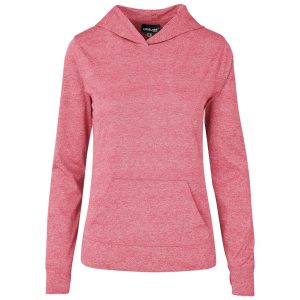 Ladies Fitness Lightweight Hooded Sweater - Red