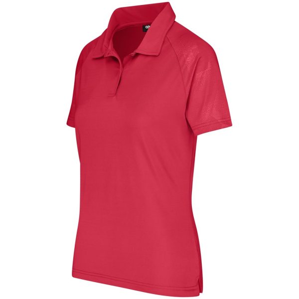 Ladies Santorini Golf Shirt - Red - Image 3