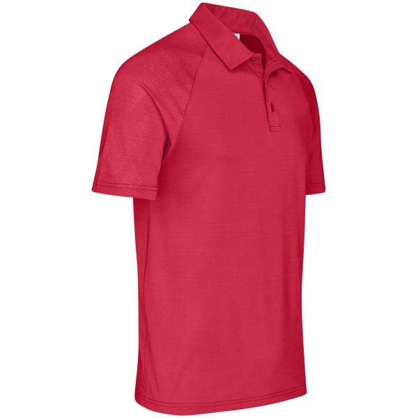 Mens Santorini Golf Shirt - Red - Image 3