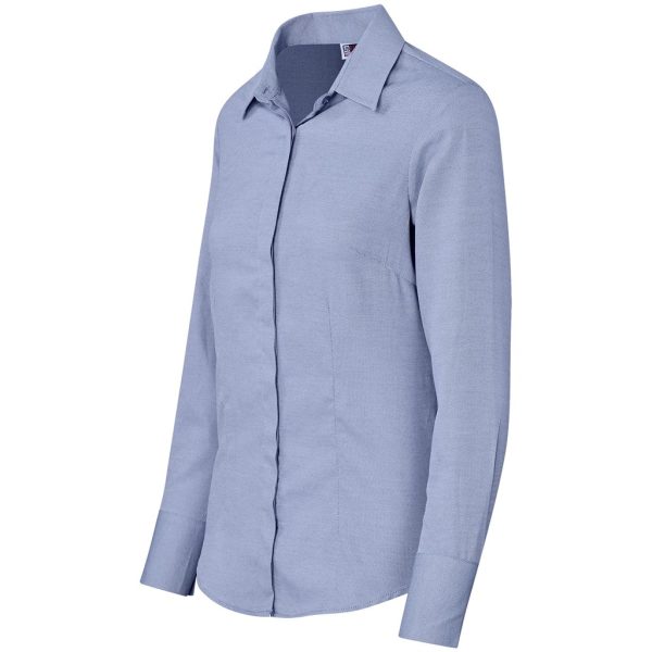 Ladies Long Sleeve Wallstreet Shirt - Navy - Image 3