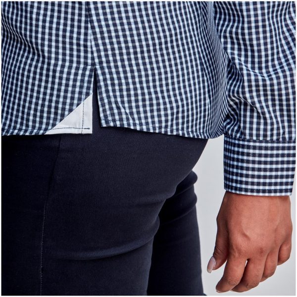 Ladies Long Sleeve Kenton Shirt - Navy - Image 5