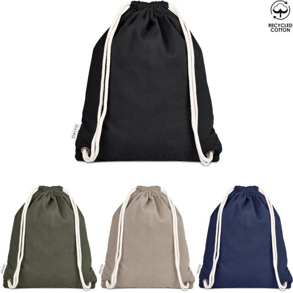 Okiyo Kinchaku Recycled Canvas Drawstring Bag - Image 6