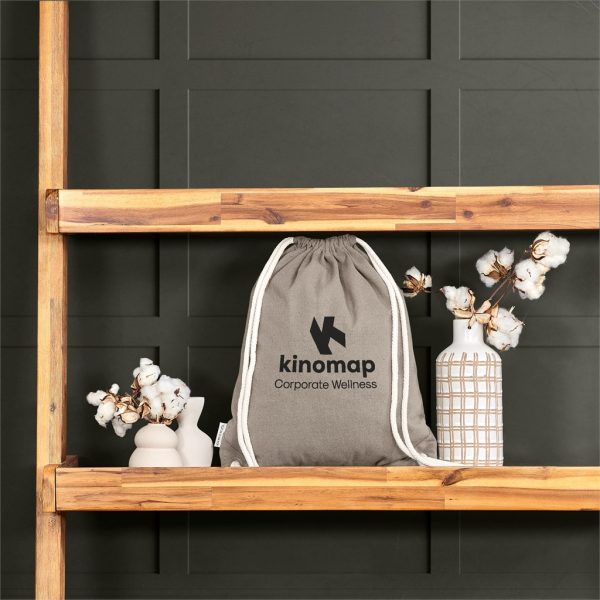 Okiyo Kinchaku Recycled Canvas Drawstring Bag - Image 4