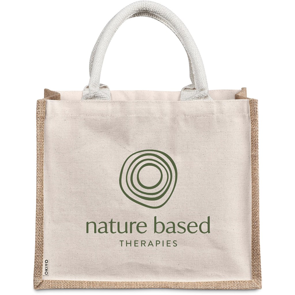 Okiyo Chinsai Midi Jute & Cotton Tote - Image 4