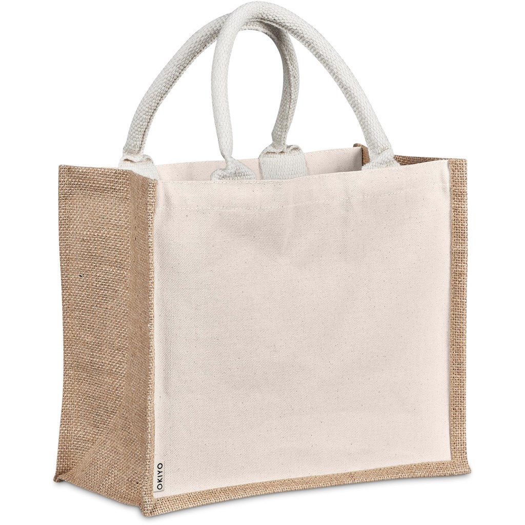 Okiyo Chinsai Midi Jute & Cotton Tote - Image 8