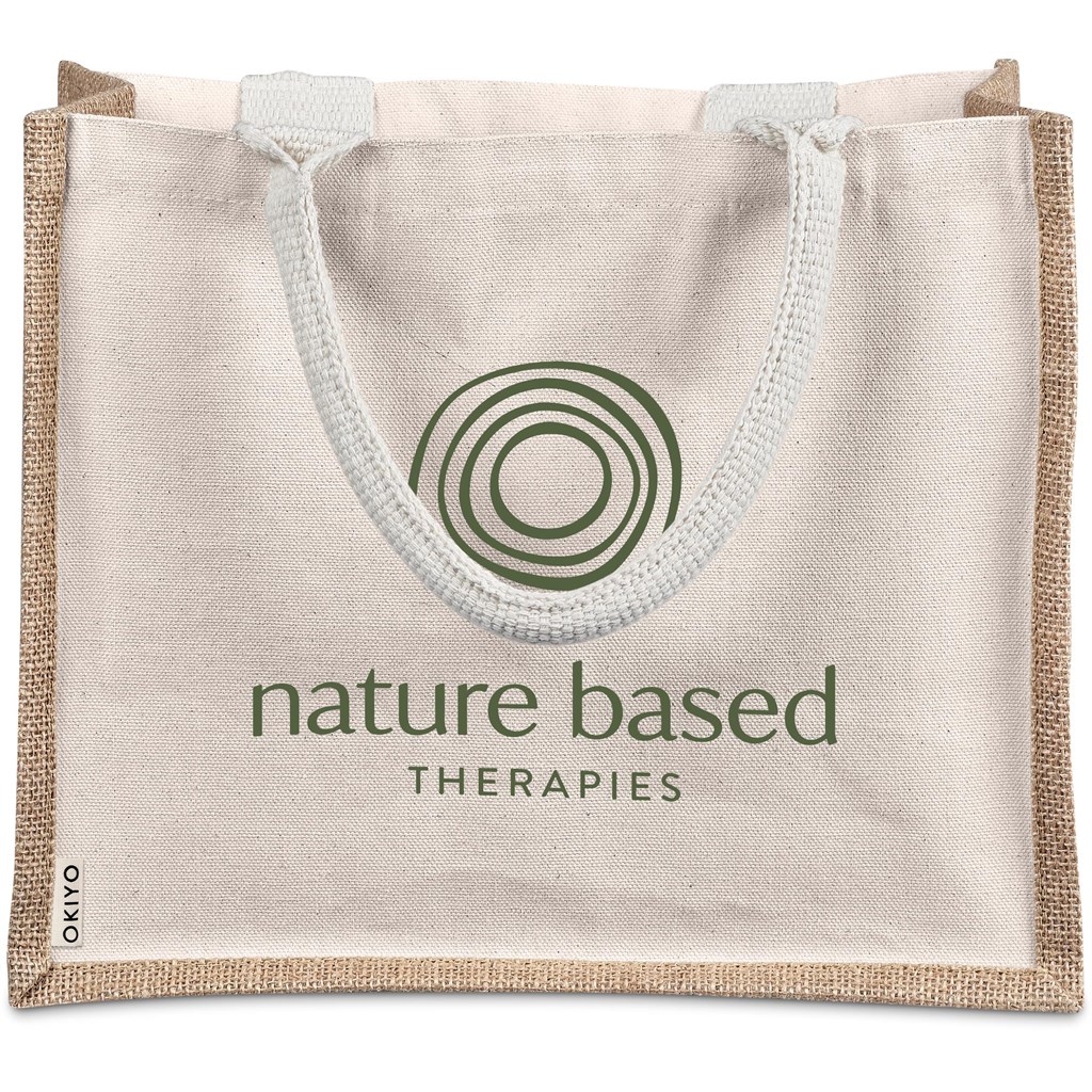 Okiyo Chinsai Midi Jute & Cotton Tote - Image 7