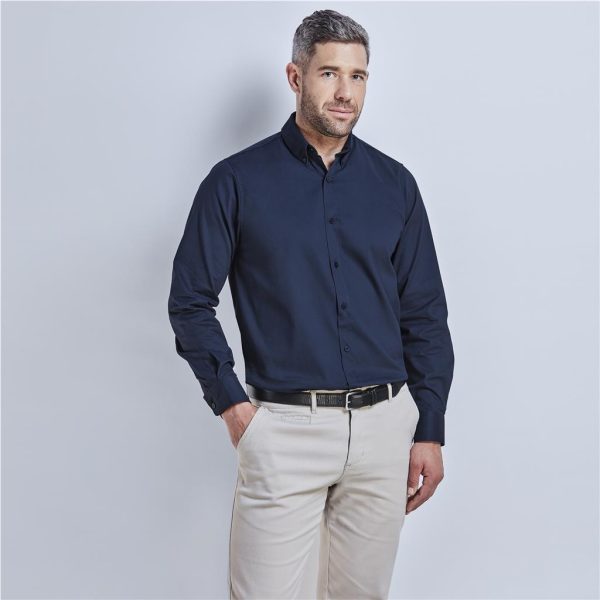 Mens Long Sleeve Cotton Twill Moderna  Shirt - Image 2
