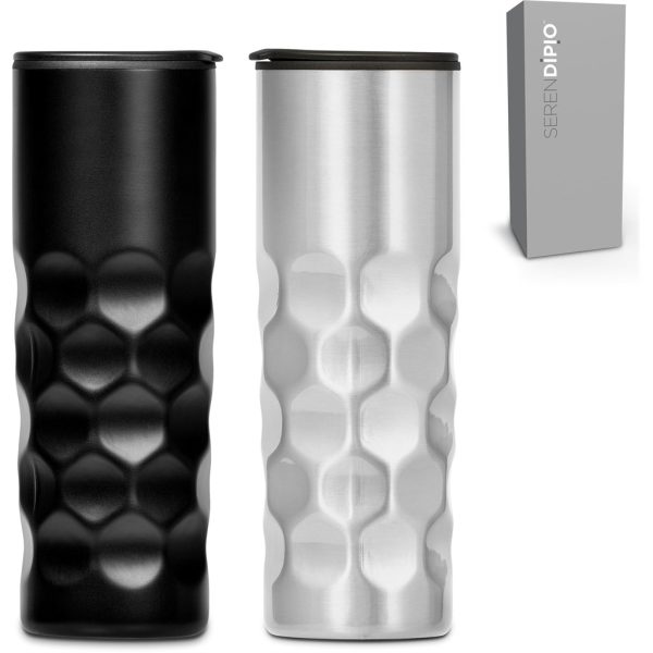Serendipio Meteor Stainless Steel & Plastic Double-Wall Tumbler - 450ml - Image 4