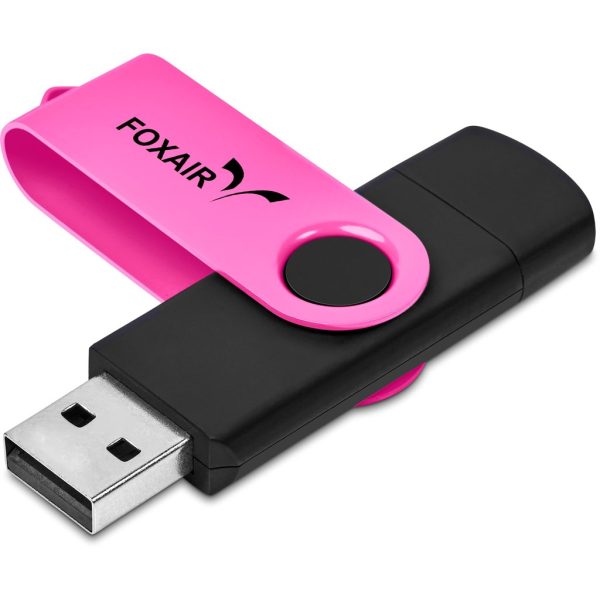 Shuffle Gyro Black Flash Drive – 32GB - Pink - Image 5