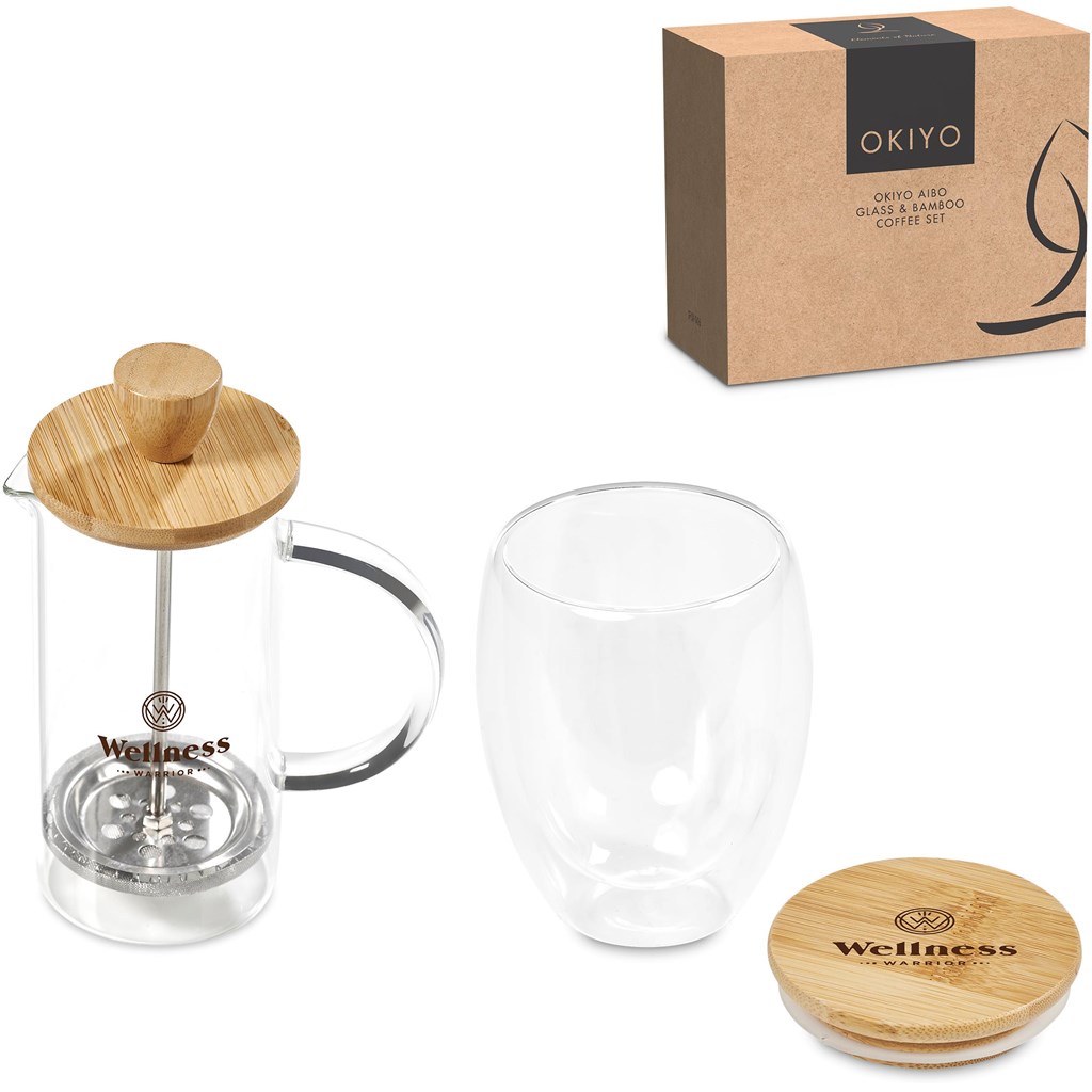 Okiyo Aibo Glass & Bamboo Coffee Set - Image 10