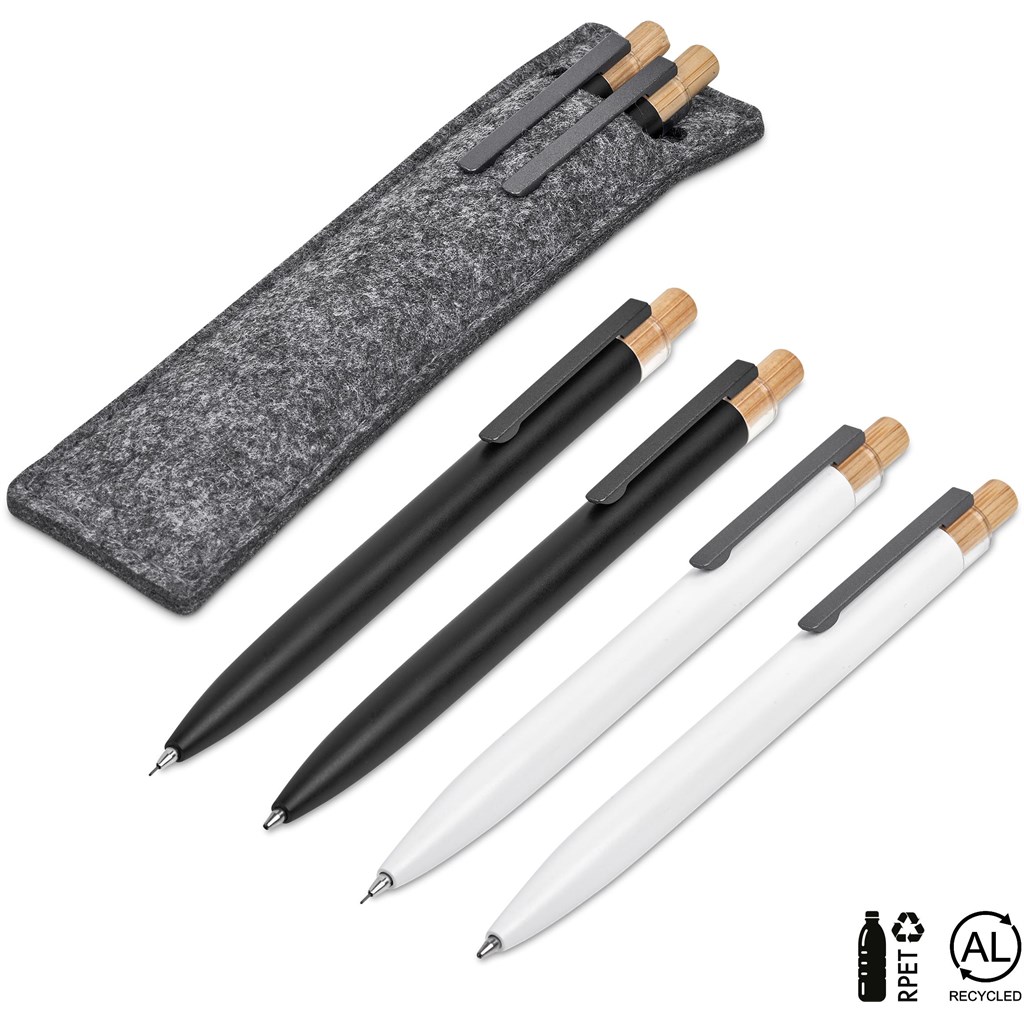 Okiyo Mimo Recycled Aluminum Ball Pen & Pencil Set - Image 2