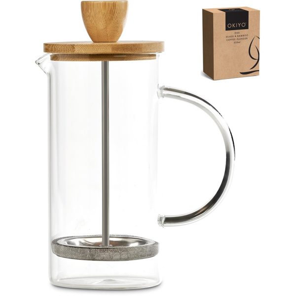 Okiyo Osu Glass & Bamboo Coffee Plunger - 350ml - Image 9