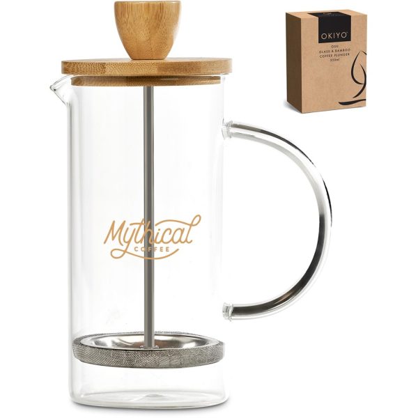 Okiyo Osu Glass & Bamboo Coffee Plunger - 350ml - Image 7
