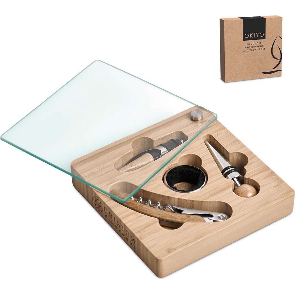 Okiyo Budonoki Bamboo Wine Accessories set - Image 9