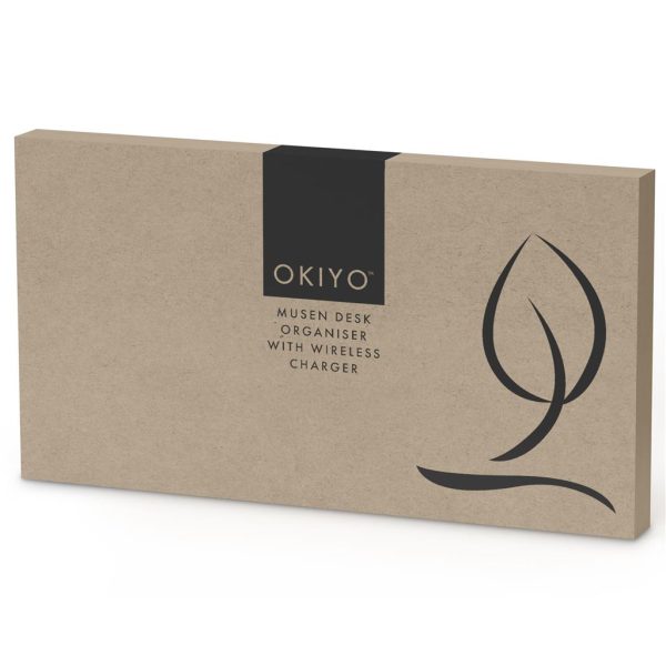 Okiyo Musen Bamboo Wireless Charger Desk Organiser - Image 4