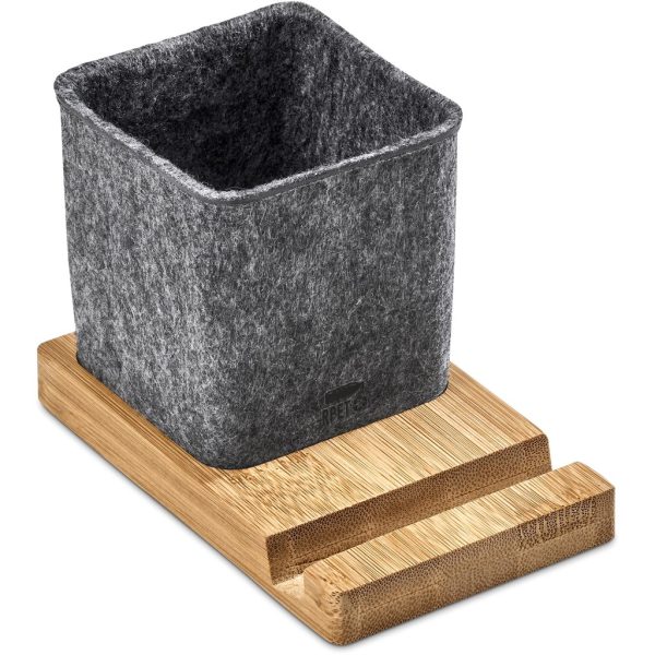 Okiyo Kyadi Recycled PET & Bamboo Desk Caddy Phone Stand - Image 9