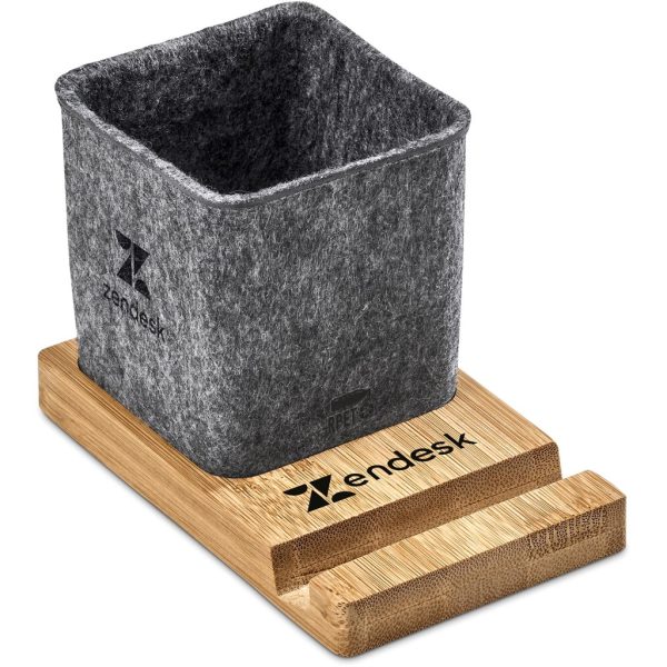 Okiyo Kyadi Recycled PET & Bamboo Desk Caddy Phone Stand - Image 12