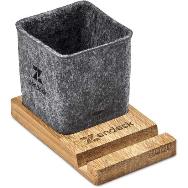 Okiyo Kyadi Recycled PET & Bamboo Desk Caddy Phone Stand - Image 11