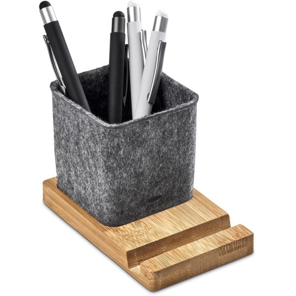 Okiyo Kyadi Recycled PET & Bamboo Desk Caddy Phone Stand - Image 7