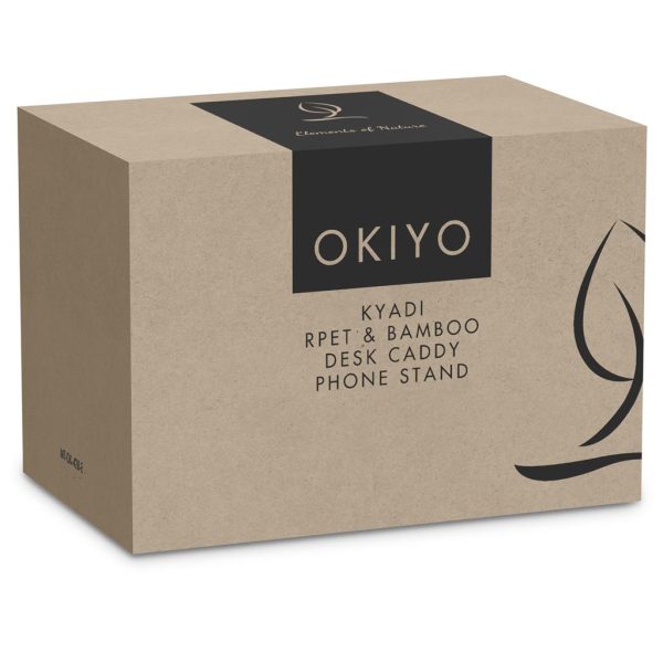 Okiyo Kyadi Recycled PET & Bamboo Desk Caddy Phone Stand - Image 8