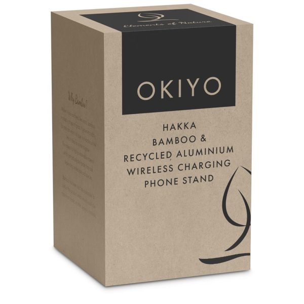 Okiyo Hakka Bamboo & Recycled Aluminium Wireless Charging Phone Stand - Image 7