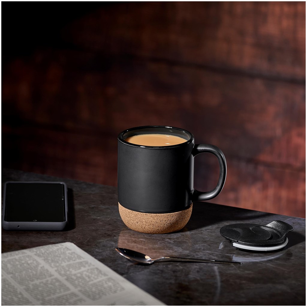 Serendipio Sienna Cork & Ceramic Coffee Mug - 340ml - Image 4