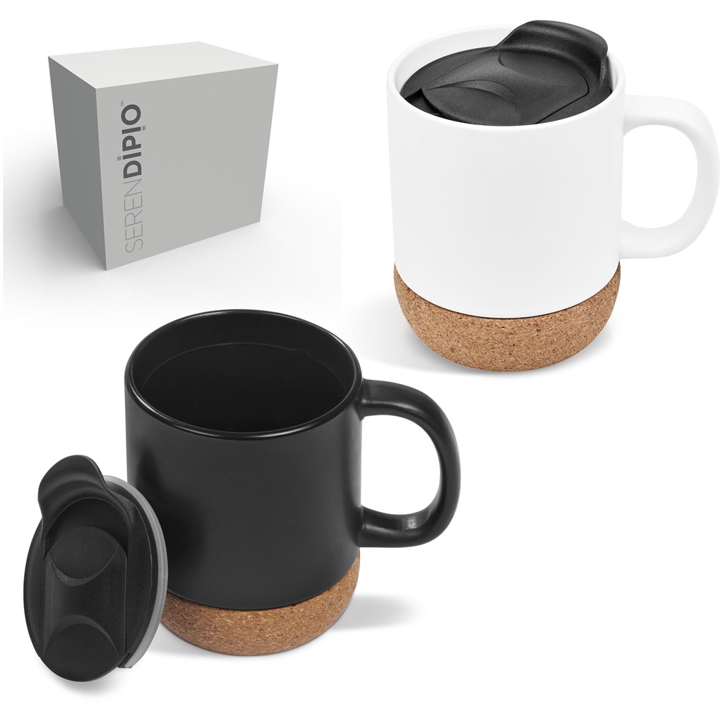 Serendipio Sienna Cork & Ceramic Coffee Mug - 340ml - Image 6
