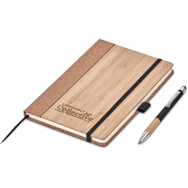 Okiyo Eri Bamboo & Cork Notebook & Pen Set - Image 4