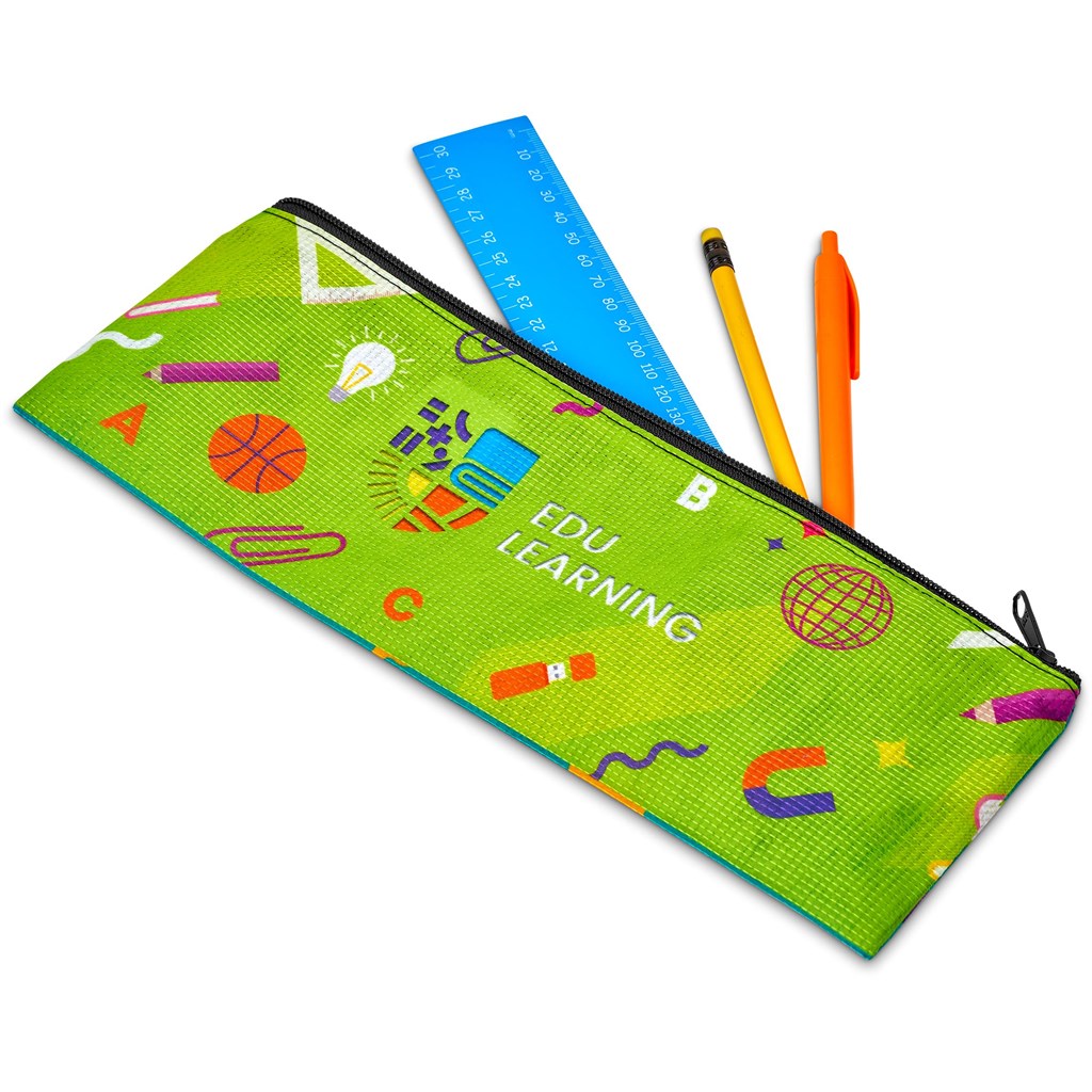 Pre-Printed Sample Hoppla Parker Recycled PET Stitch-Bond Pencil Case - Image 6